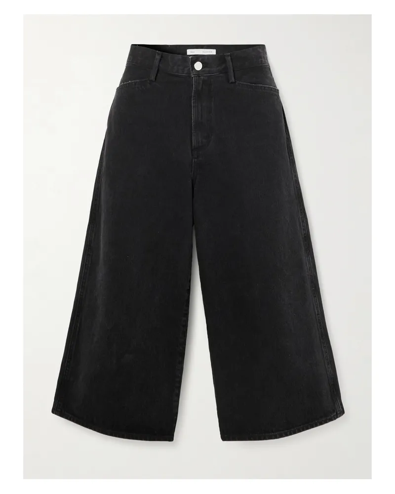 AGOLDE Maria Mcmanus Skater Wide-leg Organic And Recycled Denim Shorts - Black Black