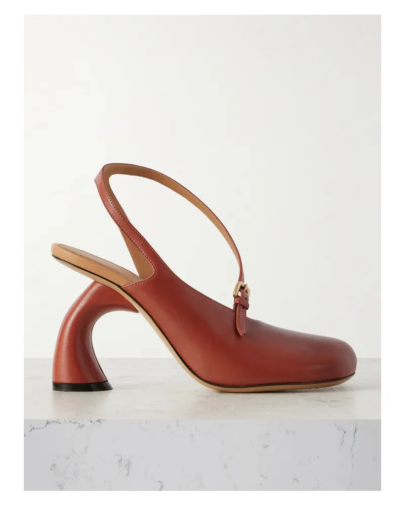 Dries van Noten Leather Slingback Pumps - Red Red