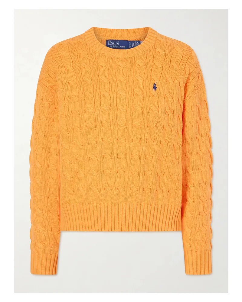 Ralph Lauren Pullover Aus Baumwolle In Zopfstrick - Orange Orange