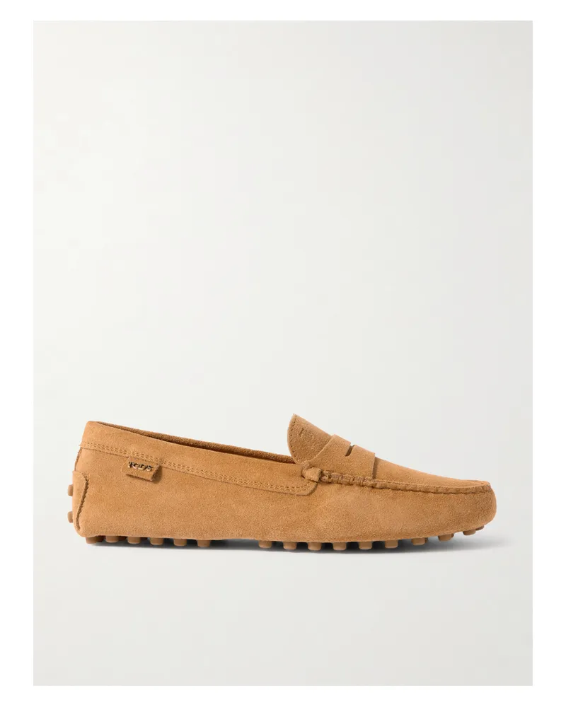 TOD'S Gommino Suede Loafers - Brown Brown