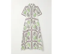 Midi-hemdblusenkleid aus Bedrucktem Baumwoll-voile