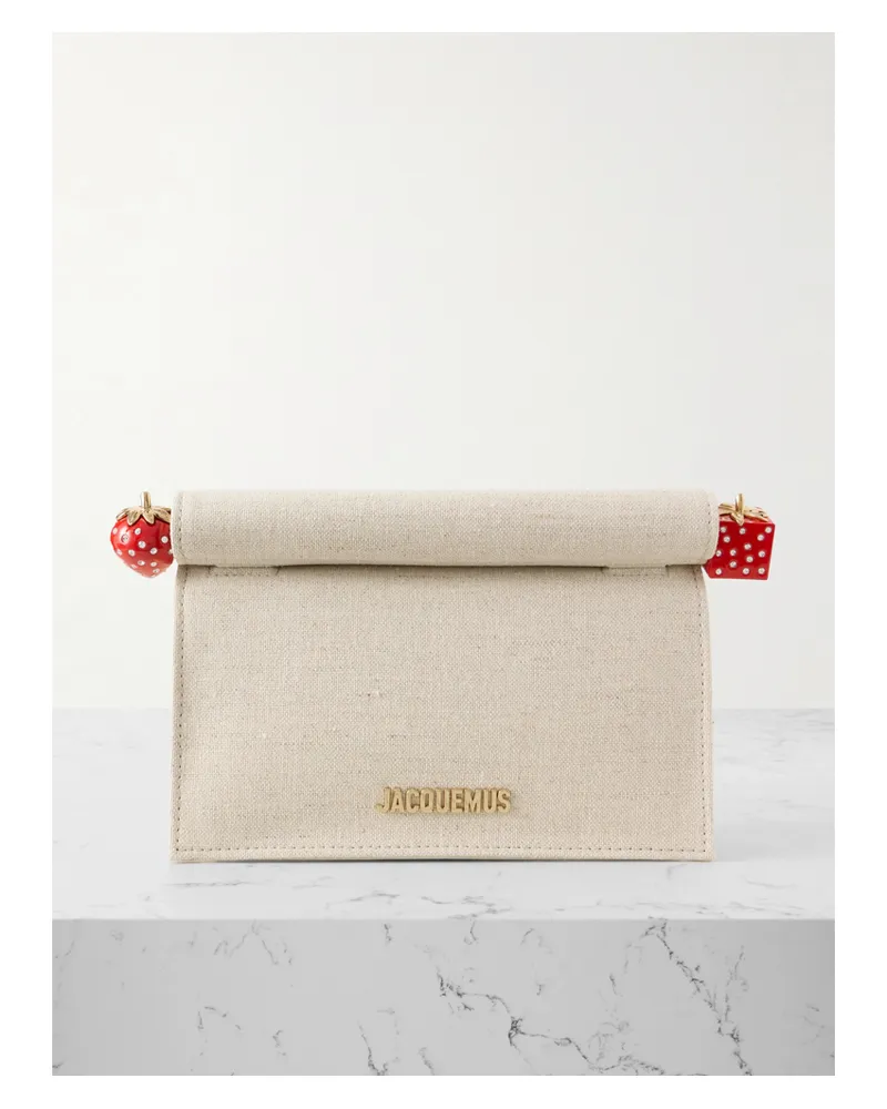 Jacquemus Pochette Kleine Clutch Aus Canvas Mit Lederbesätzen Und Verzierung - Neutral Neutral