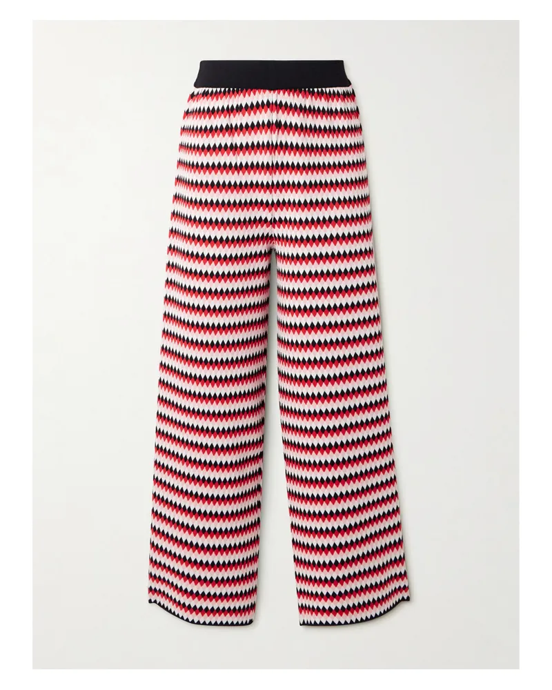 La DoubleJ Verkürzte Hose Mit Weitem Bein Aus Jacquard-strick - Rot Rot