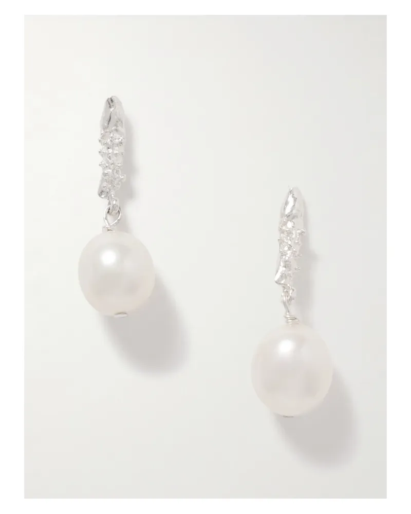 Alighieri The Lustre Of The Moon Ohrringe Aus Recyceltem Silber Mit Perlen Silber