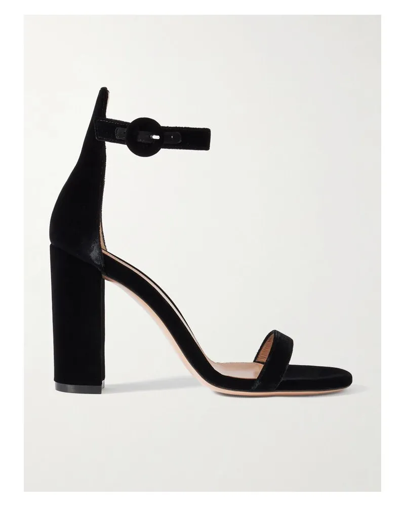 Gianvito Rossi Gaeta 105 Sandalen Aus Samt - Schwarz Schwarz