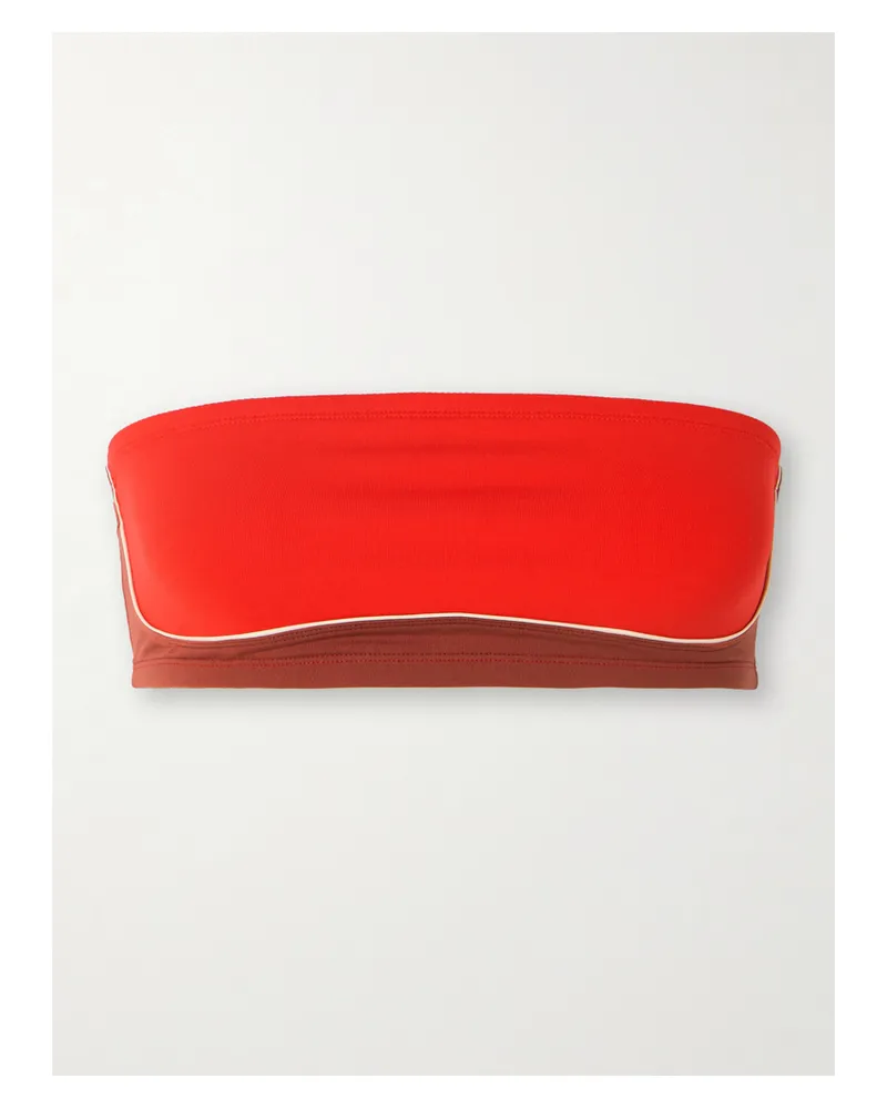 Eres Club Trägerloses Bikini-oberteil In Colour-block-optik - Rot Rot