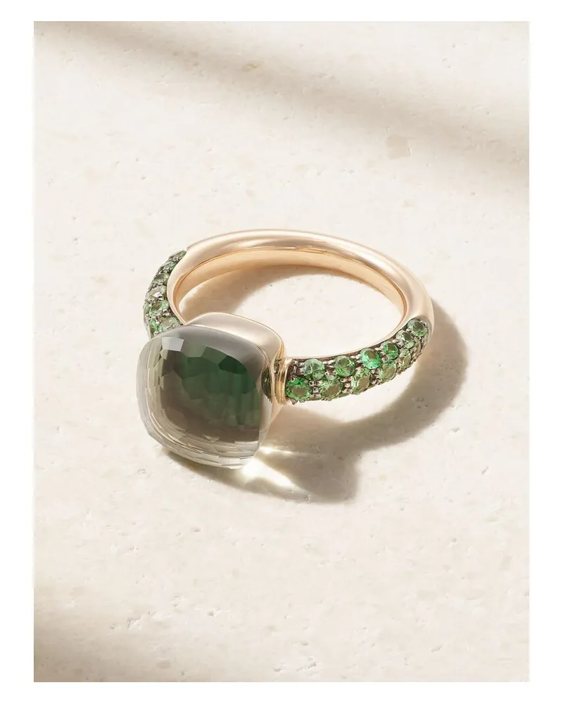 Pomellato Nudo Ring Aus 18 Karat Rosé- Und Weißgold Mit Mehreren Steinen Gold
