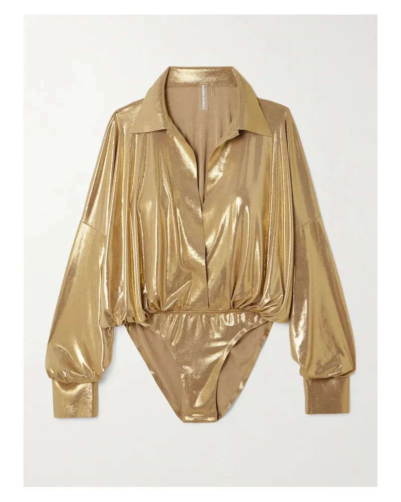 Norma Kamali Body Aus Stretch-lamé - Gold Gold