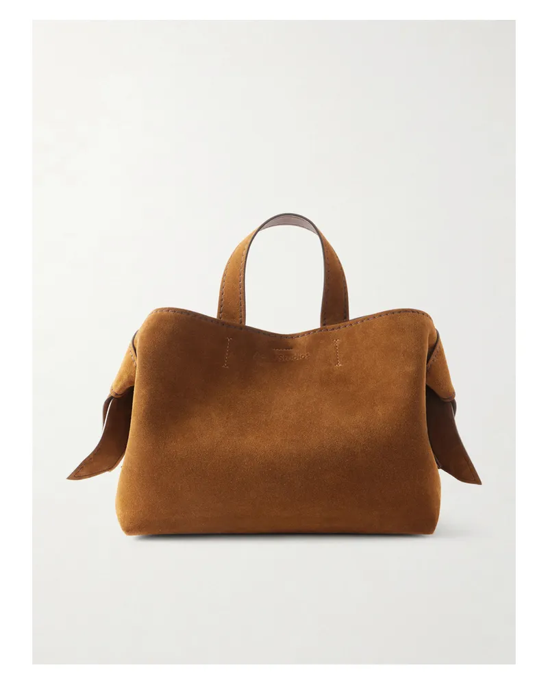 Acne Studios Musubi Knotted Suede Tote - Brown Brown