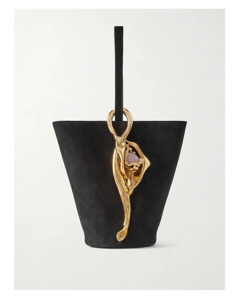 Chloé Eden Treasure Tote Aus Veloursleder Mit Verzierung - Schwarz Schwarz