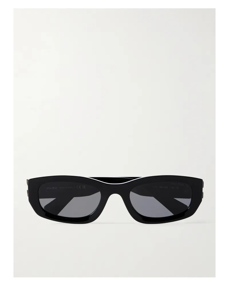 Miu Miu Glimpse Cat-eye Acetate Sunglasses - Black Black