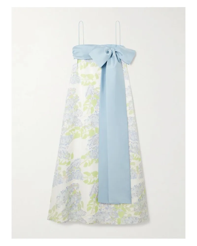 BERNADETTE Bailey Robe Aus Taft Mit Blumenprint Und Schleife - Blau Blau