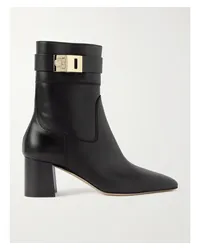 Ferragamo Rol Ankle Boots aus Leder mit Verzierungen Schwarz