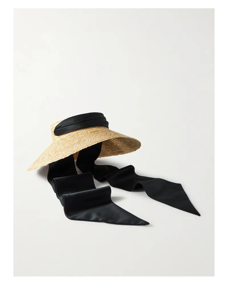 Eugenia Kim Arabella Cutout Satin-trimmed Straw Sunhat - Neutrals Neutrals