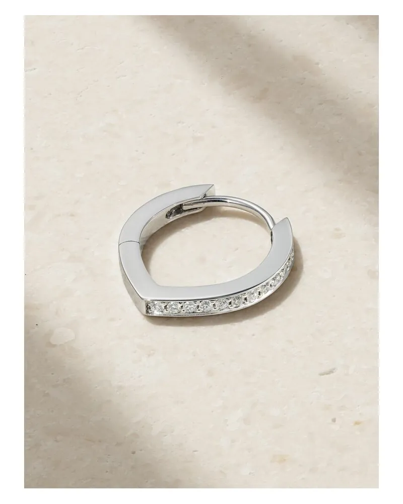 Repossi Antifer Einzelne Creole Aus 18 Karat Weißgold Mit Diamanten - Silber Silber