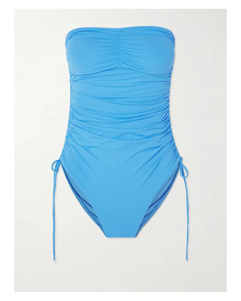 Melissa Odabash Sydney Strapless Ruched Swimsuit - Blue Blue