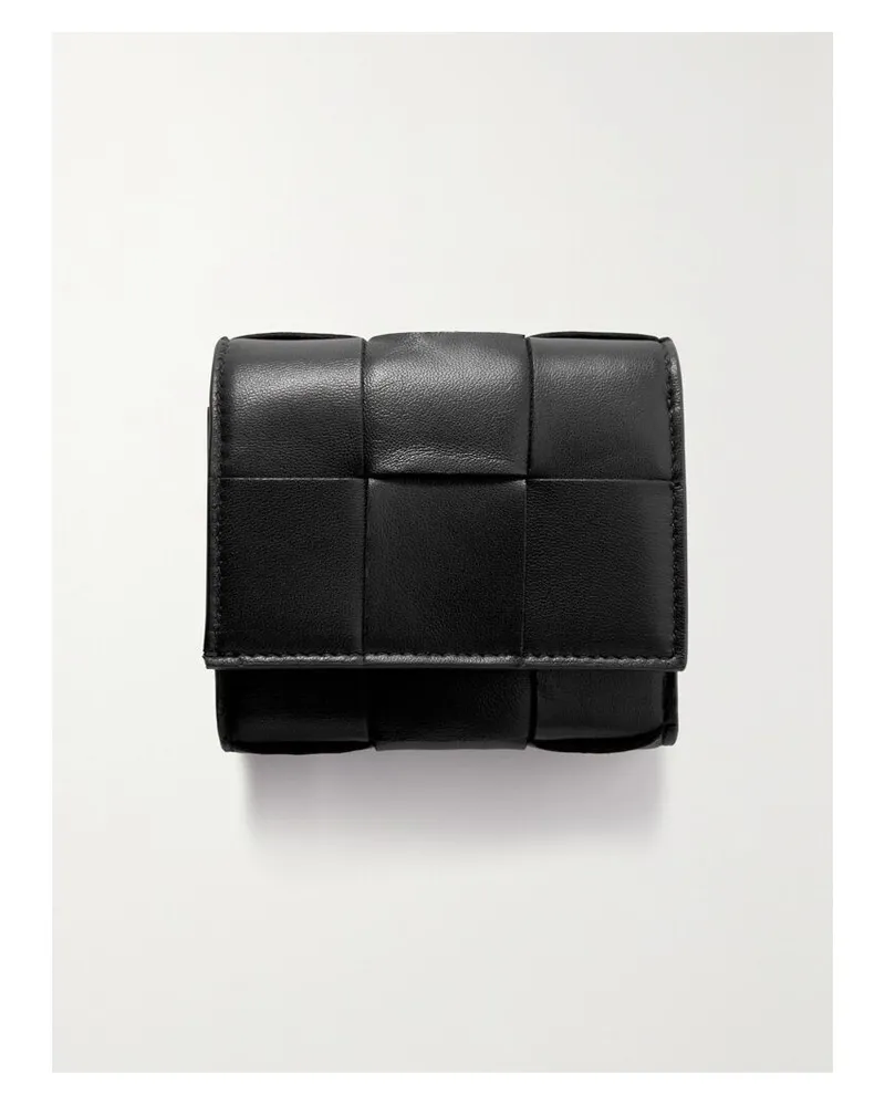 Bottega Veneta Portemonnaie Aus Intrecciato-leder - Schwarz Schwarz