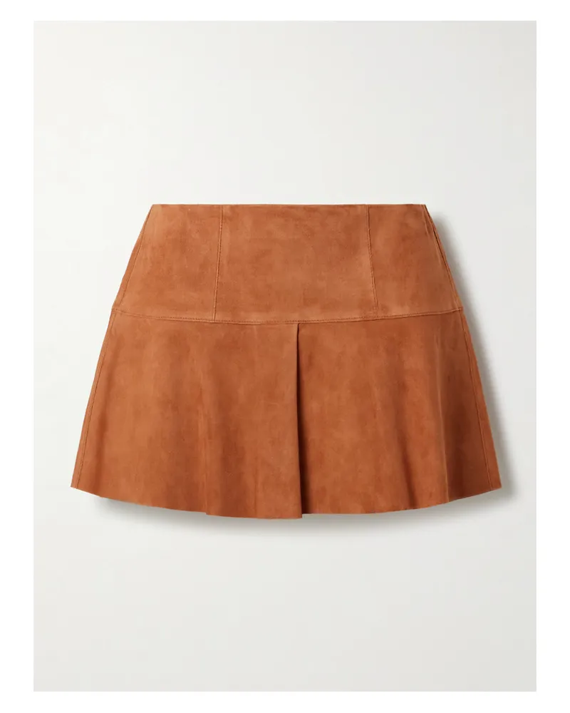 Isabel Marant Dilara Minirock Aus Veloursleder Mit Falte - Braun Braun