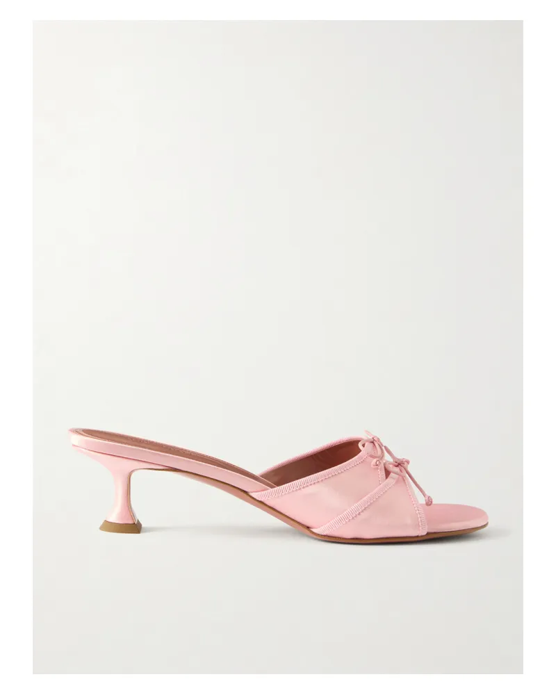 Amina Muaddi Eleonora 45mm Satin Open Toe Mule - Pink Pink