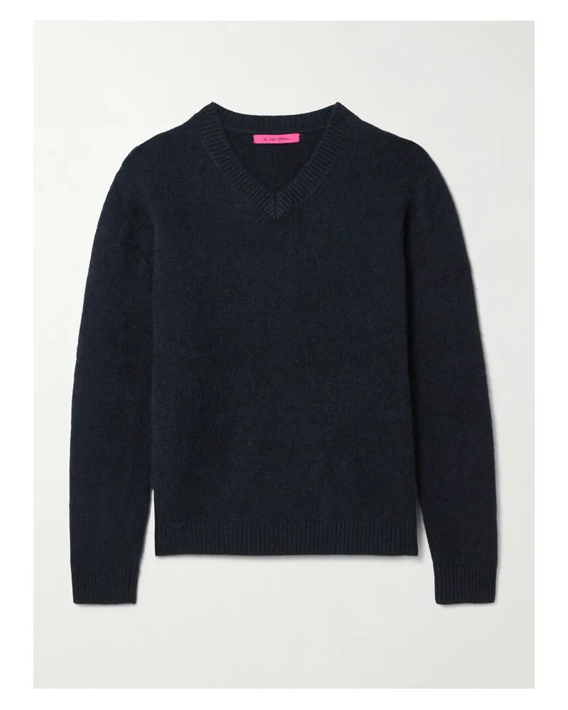 The Elder Statesman Monterey Pullover Aus Gebürstetem Kaschmir - Blau Blau