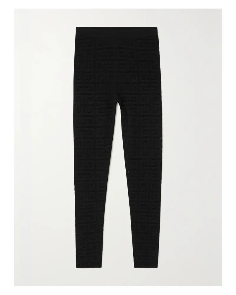 Givenchy Leggings Aus Pointelle-strick Mit Stretch-anteil - Schwarz Schwarz