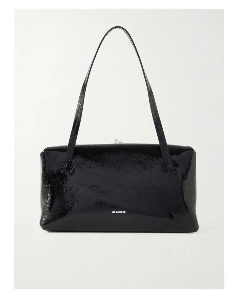 Jil Sander Goji Pillow Small Crinkled-leather Shoulder Bag - Black Black