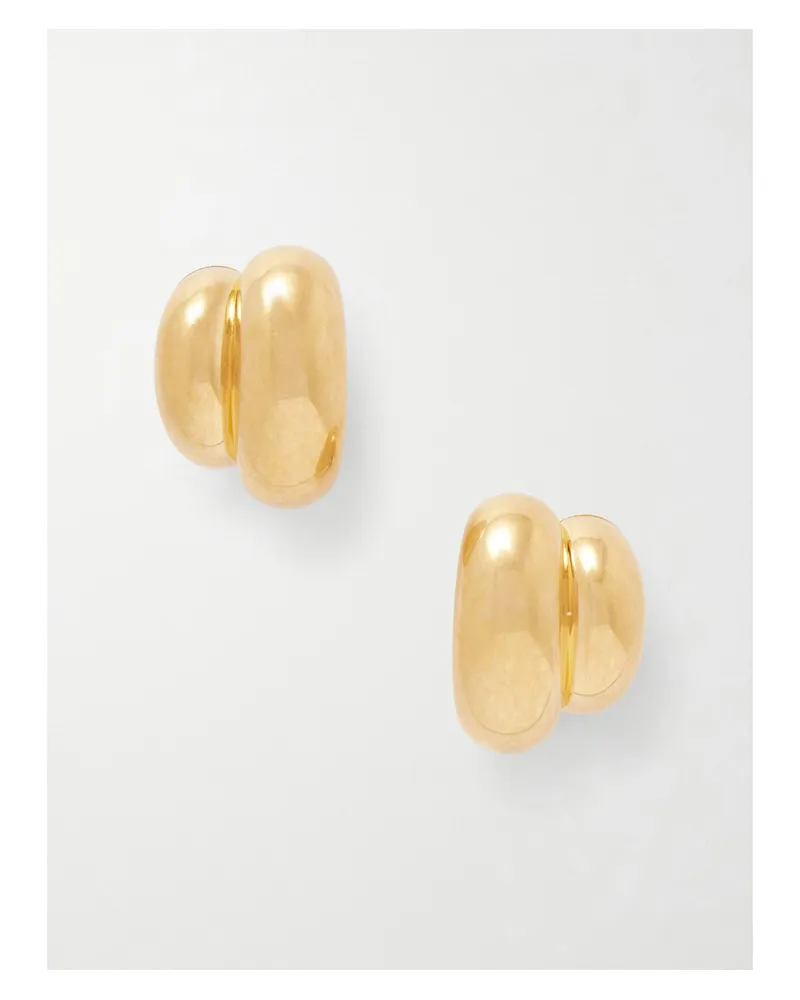 Saint Laurent Rondelle Goldfarbene Ohrringe Gold