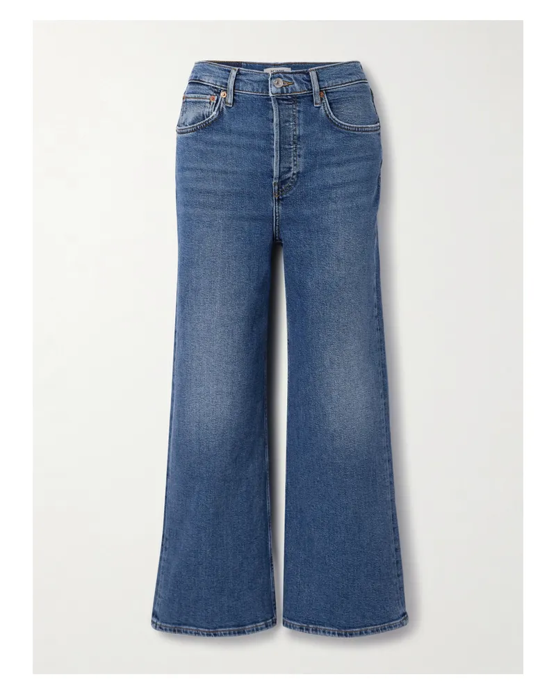 RE/DONE Verkürzte, Hoch Sitzende Jeans Mit Weitem Bein - Blau Blau