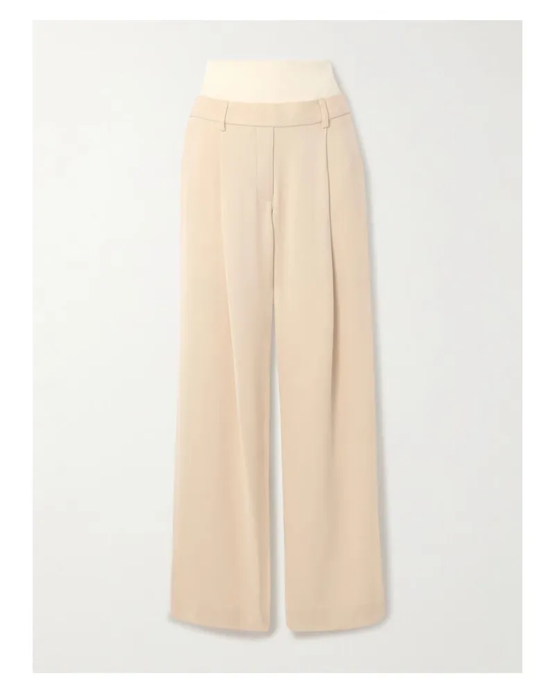 Esse Studios Sommar Duo Hose Mit Weitem Bein Aus Crêpe Mit Piqué-besatz - Creme Creme