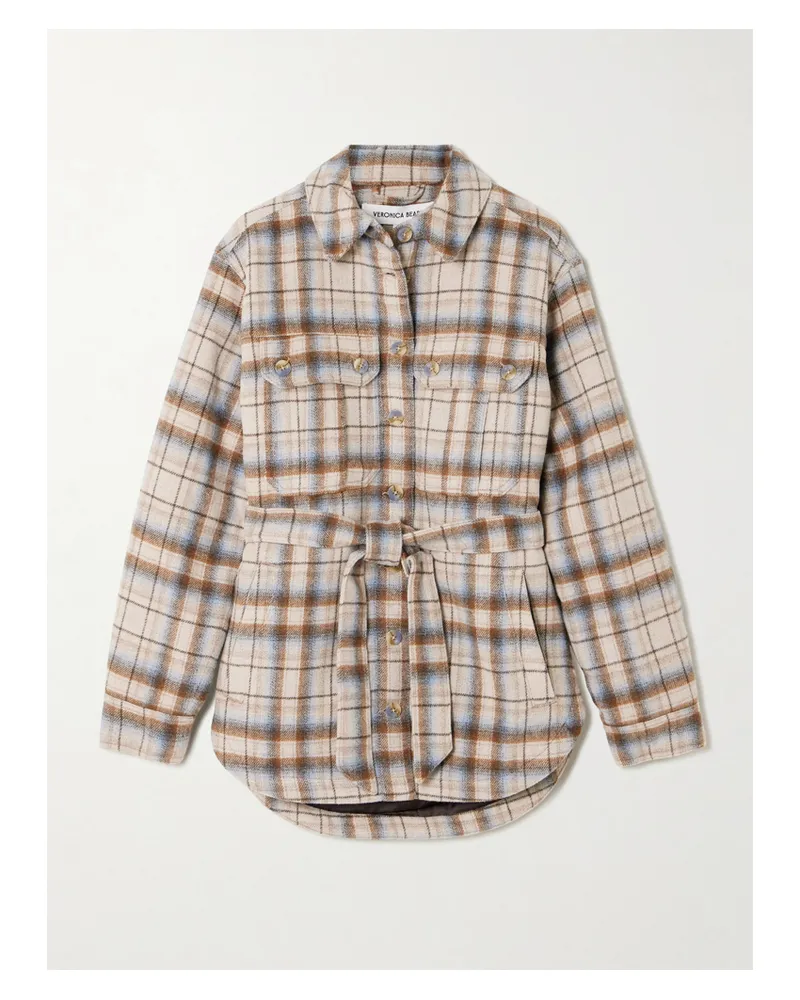 Veronica Beard Mikaela Jacke Aus Kariertem Flanell Mit Bindegürtel - Mehrfarbig Mehrfarbig