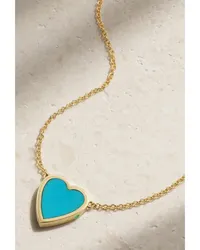 Jennifer Meyer Mini Heart Kette aus 18 Karat  mit Türkis Gold