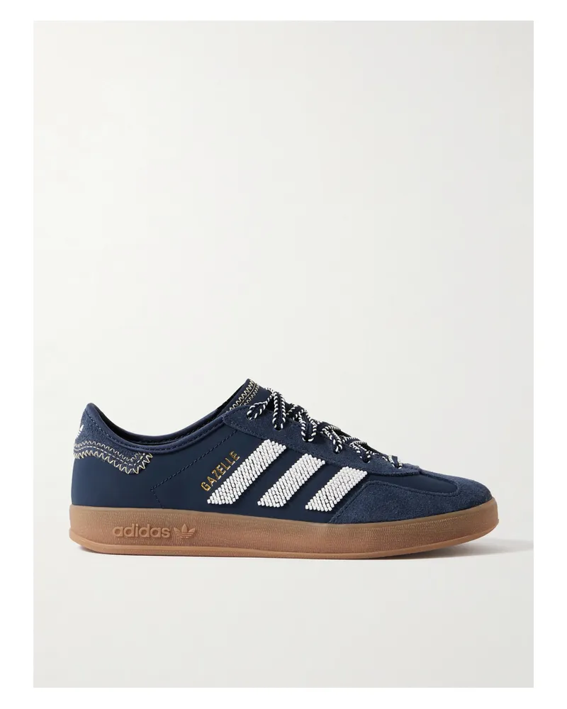 adidas Clot Gazelle Sneakers Aus Leder Mit Velourslederbesätzen Und Zierperlen - Blau Blau