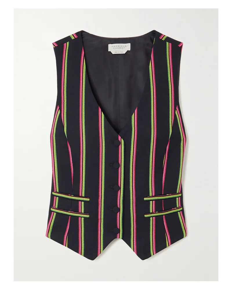 Gabriela Hearst Coleridge Weste Aus Gestreiftem Twill Aus Einer Woll-seidenmischung - Blau Blau