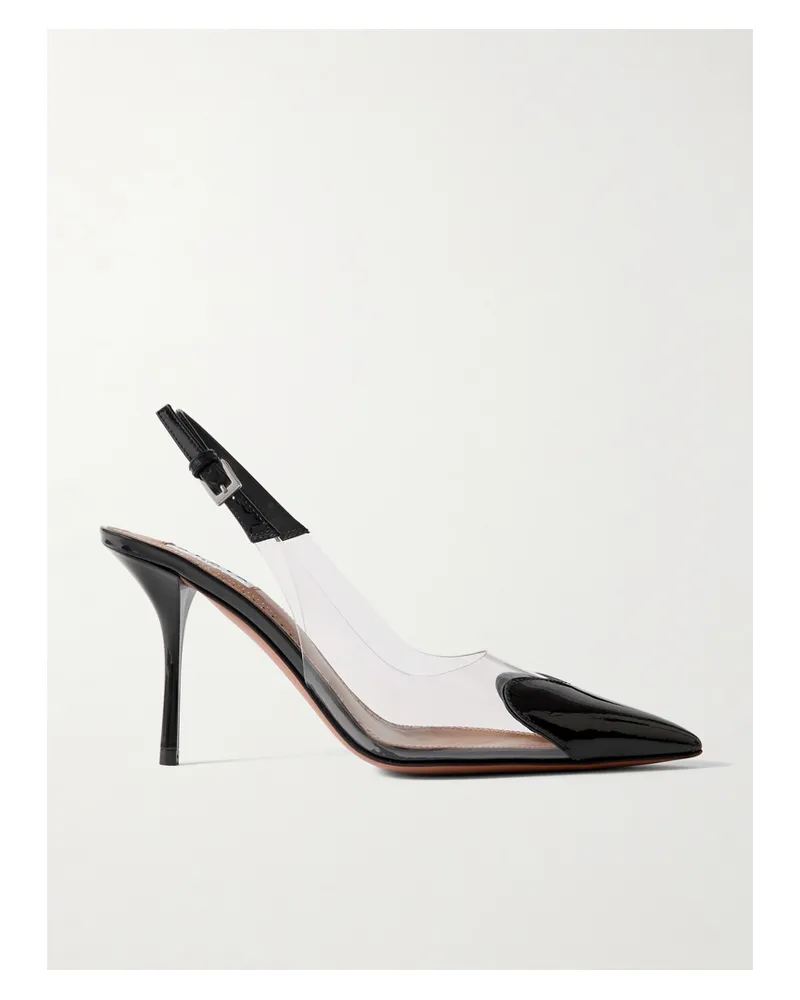 Alaïa Le Cœur Patent-leather And Pvc Slingback Pumps - Black Black