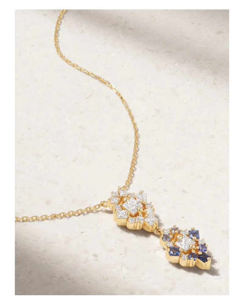 Suzanne Kalan Kette Aus 18 Karat Gold Mit Saphiren Und Diamanten Gold