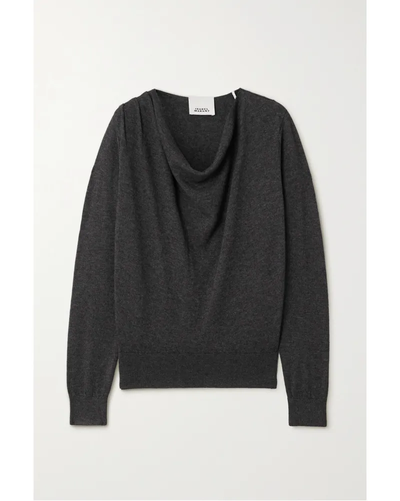 Isabel Marant Kristen Strickpullover mit Raffungen Grau