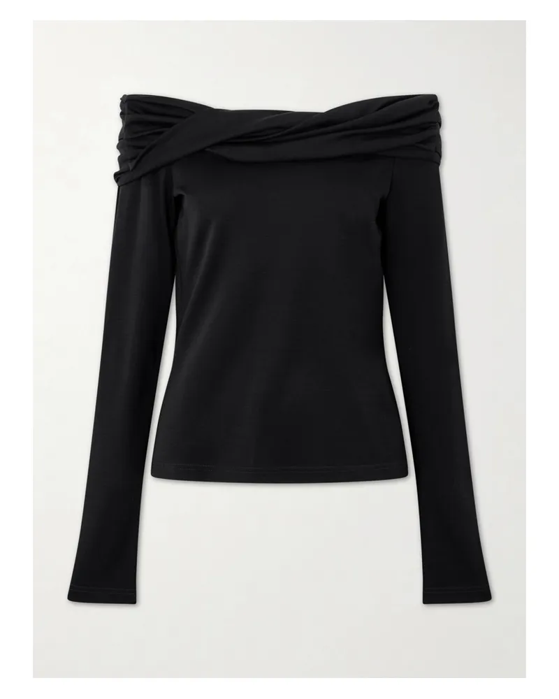 Max Mara Off-the-shoulder Wool Top - Black Black