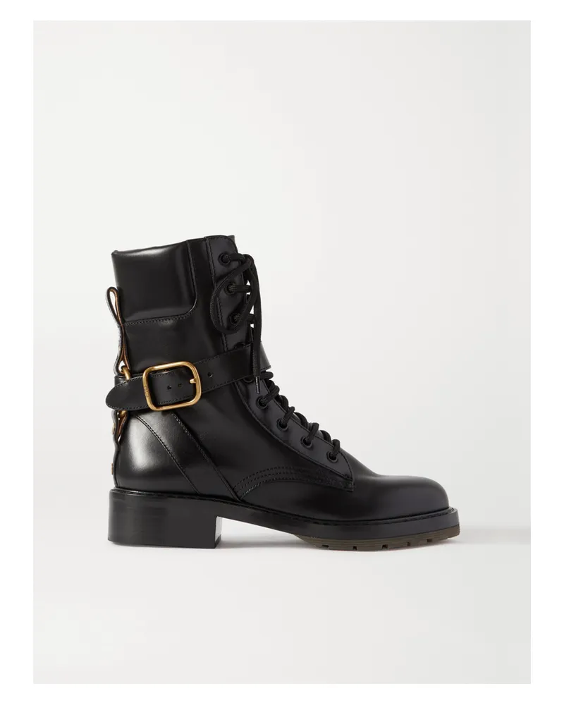 Chloé Diane Schnürstiefel Aus Leder - Schwarz Schwarz