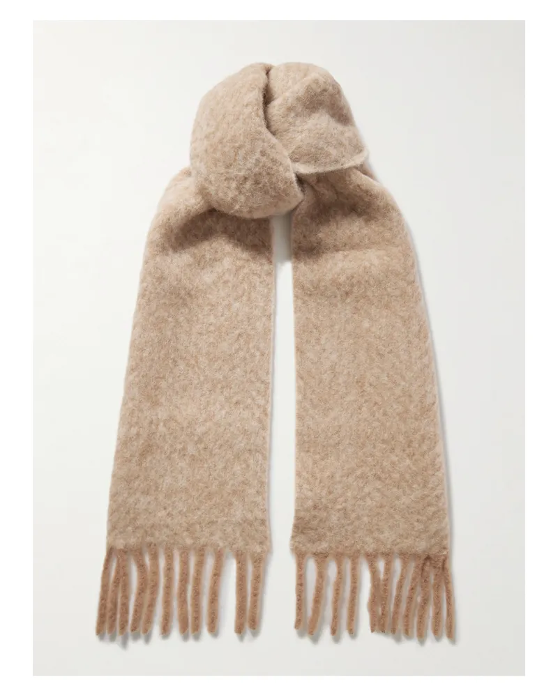 Loro Piana Schal Aus Einer Alpakawollmischung Mit Fransen - Neutral Neutral