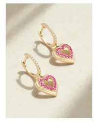 Roxanne First Heart Creolen aus 14 Karat Gold Pink