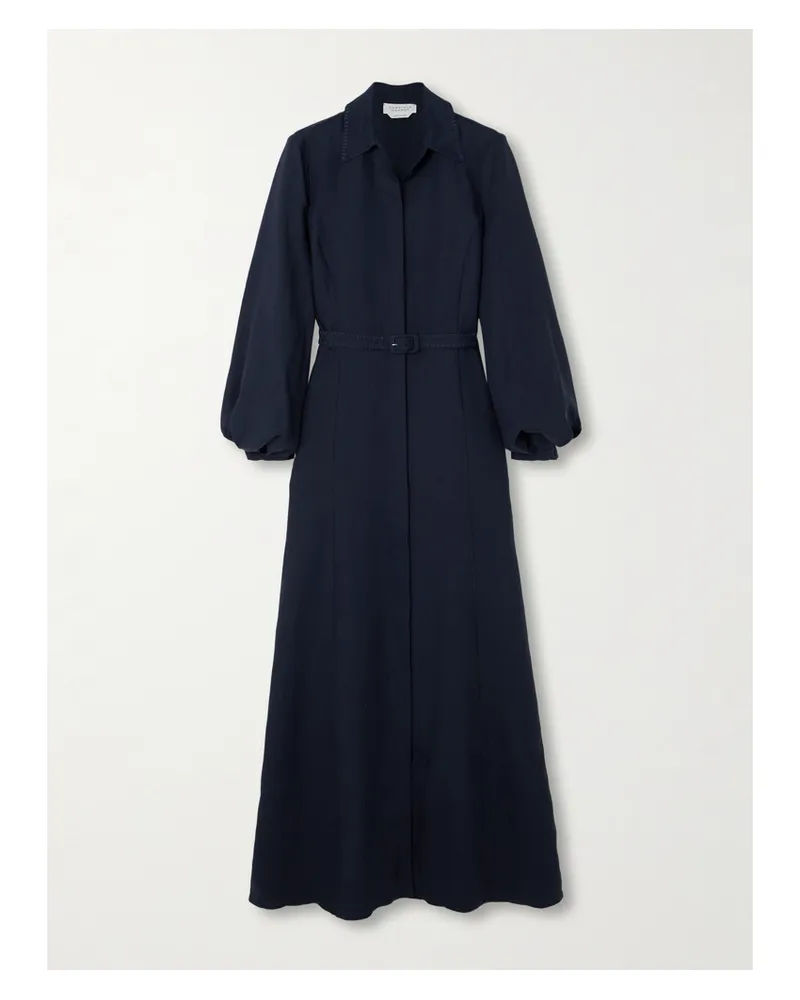Gabriela Hearst Breton Maxi-hemdblusenkleid Aus Leinen Mit Gürtel - Blau Blau