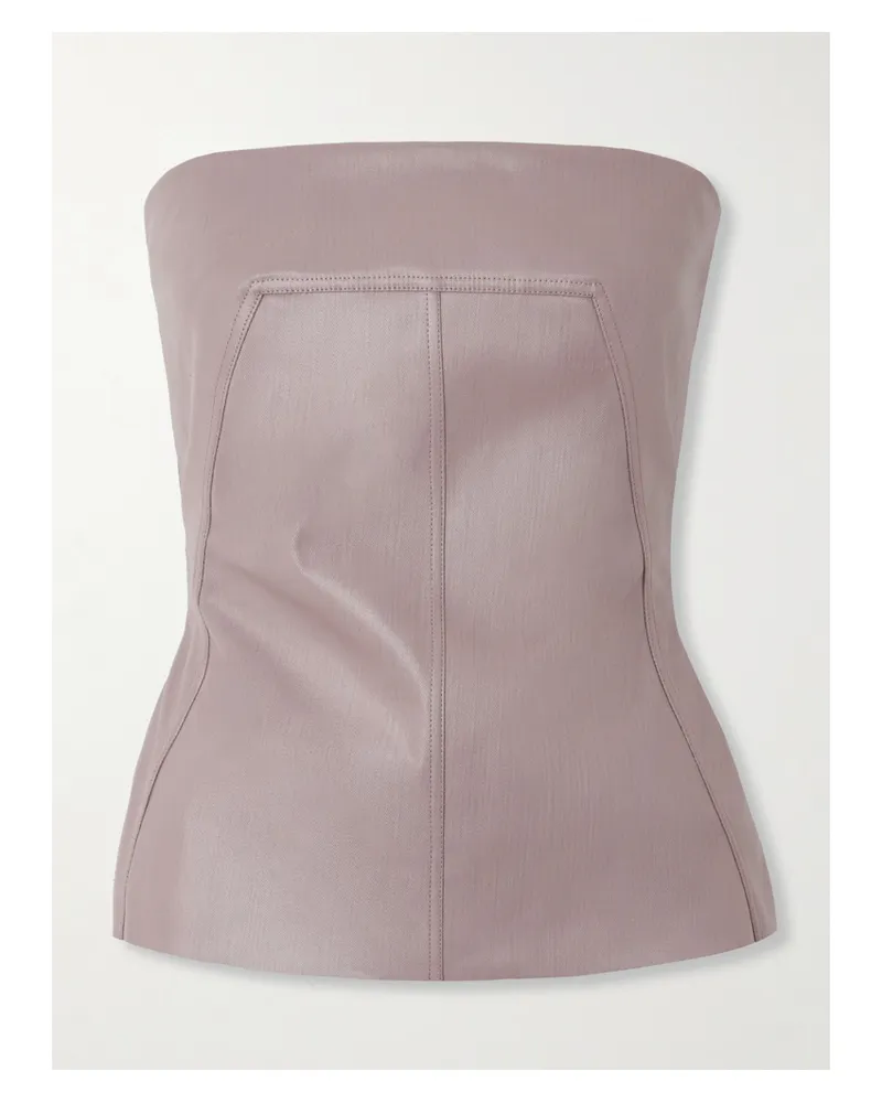 Rick Owens Trägerloses Bustier Aus Beschichtetem Denim - Pink Pink
