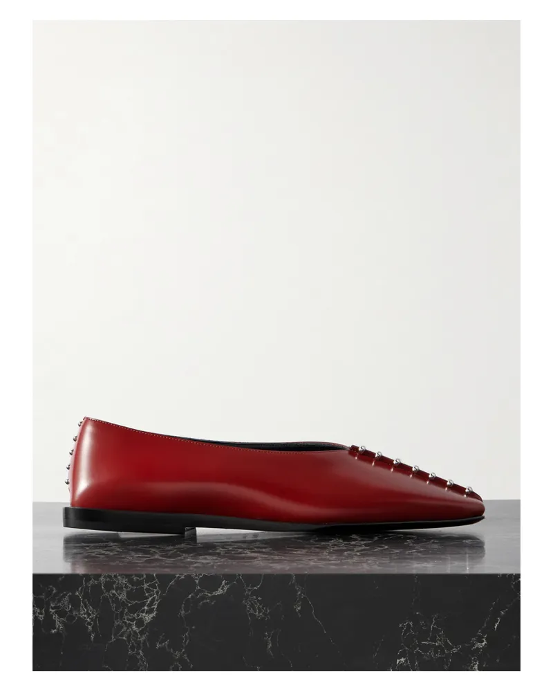 Jil Sander Ballerinas Aus Leder Mit Nieten - Rot Rot