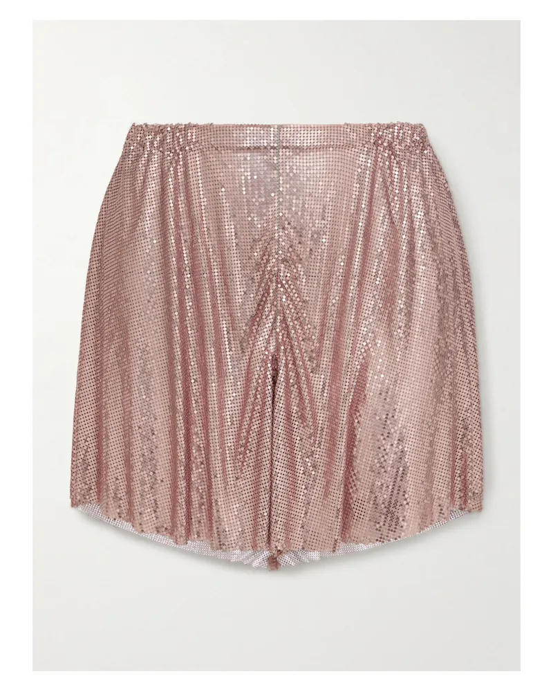 Paco Rabanne Minirock Aus Metall-mesh - Roségold Roségold