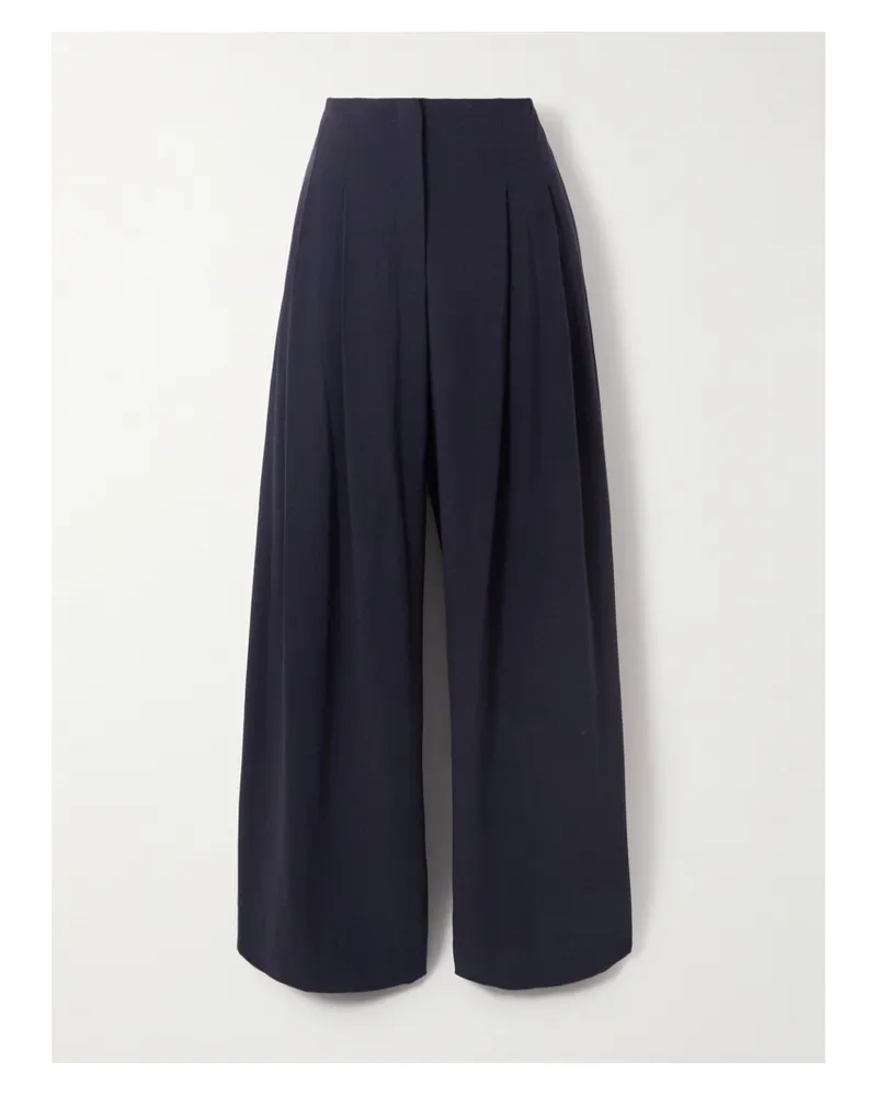 TWP Carries Bundfaltenhose Mit Weitem Bein Aus Woll-crêpe - Blau Blau