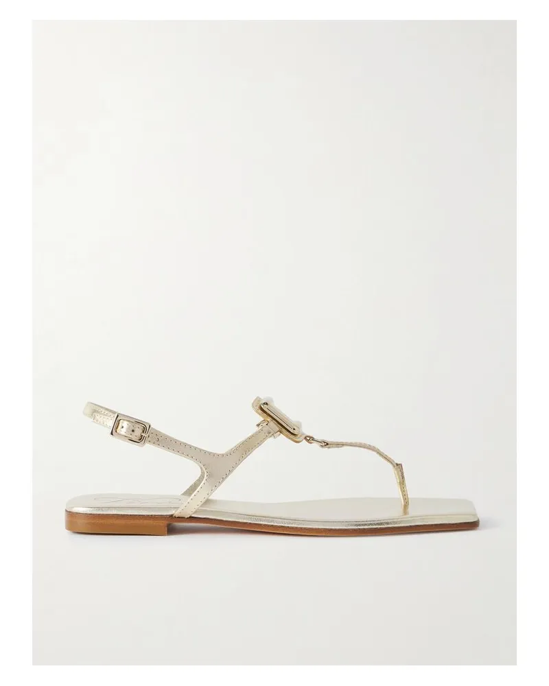 Roger Vivier Viv By The Sea Sandalen Aus Metallic-leder - Gold Gold