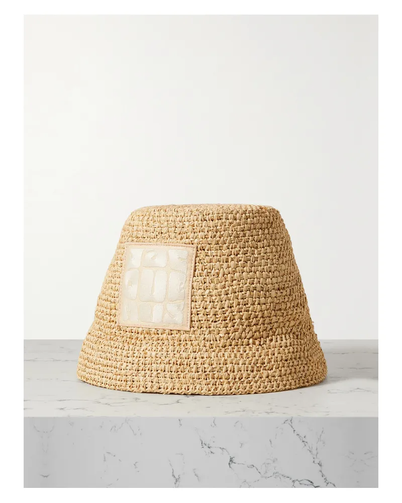 Jacquemus Ficiu Fischerhut Aus Raffiabast Mit Stickerei - Neutral Neutral