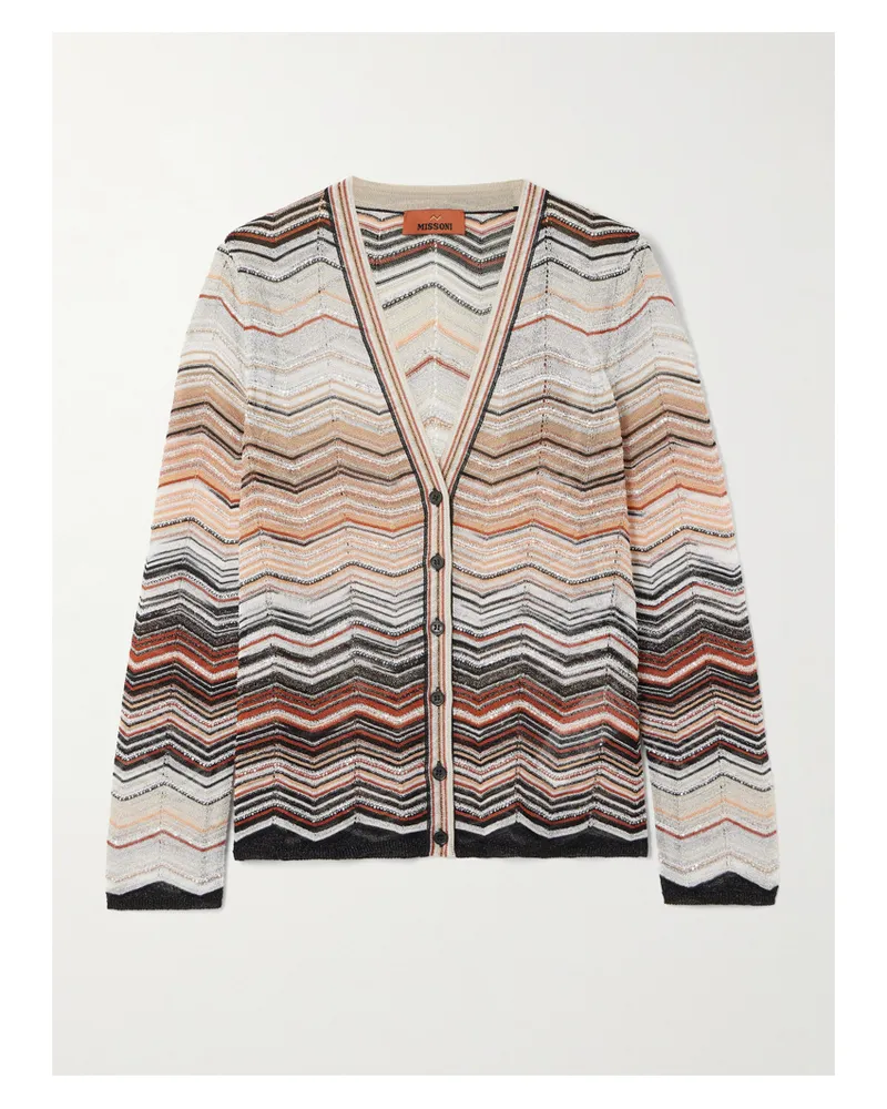 Missoni Cardigan Aus Metallic-häkelstrick Mit Pailletten - Mehrfarbig Mehrfarbig
