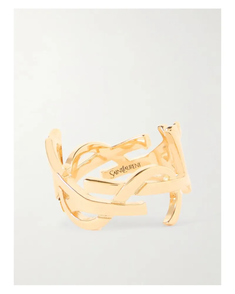 Saint Laurent Scarf Goldfarbener Ring Gold