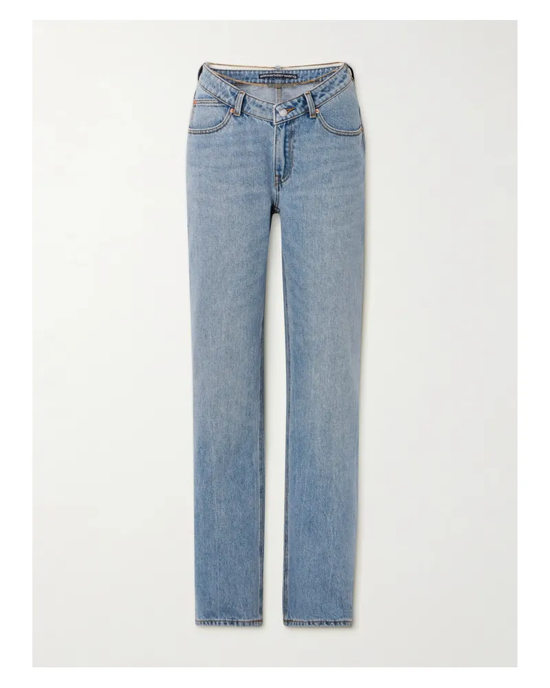 Alexander Wang Nameplate Halbhohe Jeans Mit Geradem Bein Und Kette - Blau Blau